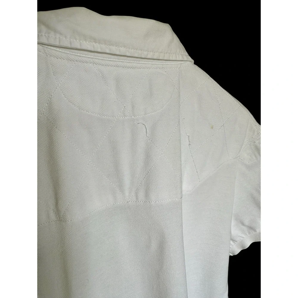 Polo Big Horse Polo Shirt Custom Fit Sz Large Fits Med Slim Fit Distressed White